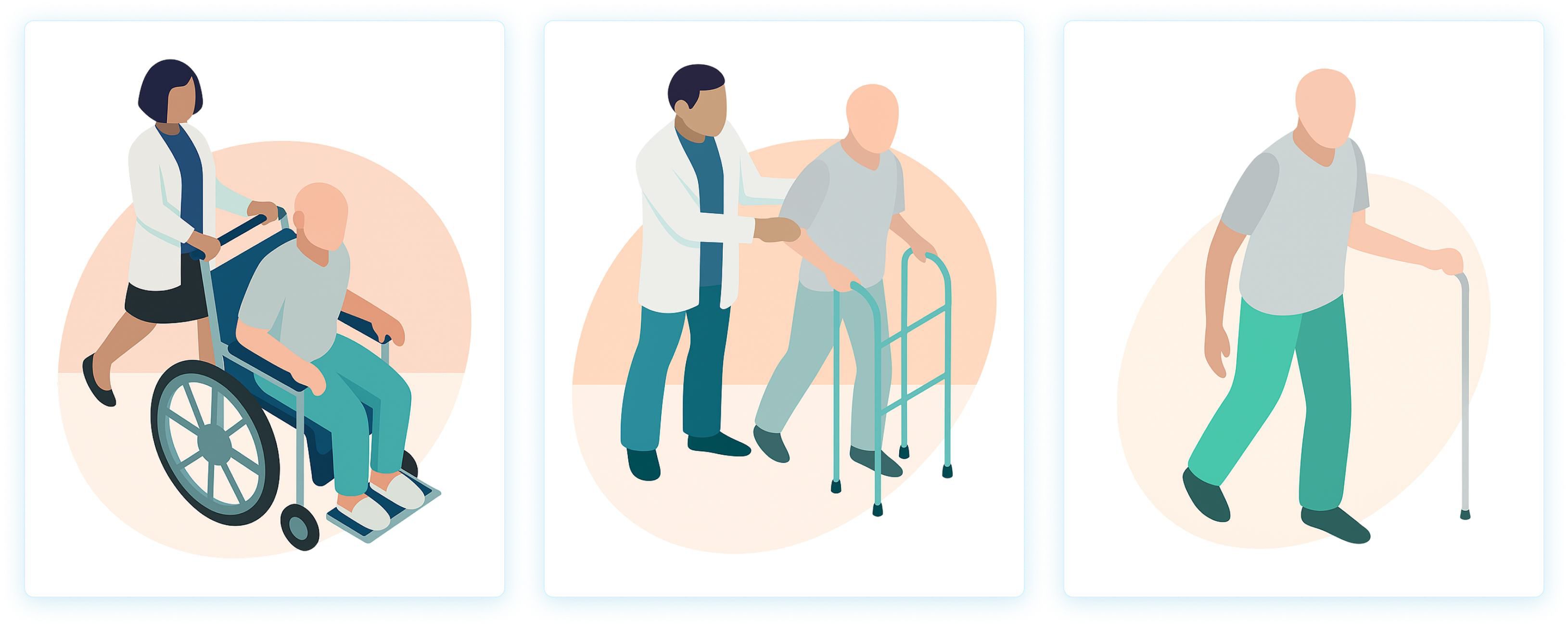 Patient mobility conditions: wheelchair, walker, and cane assisted